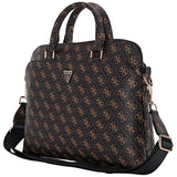 Guess New 4G Zipper Pocket Triangle Logo 15" Laptop Bag - sort