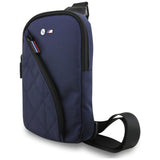 BMW Nylon Pocket & Metal Logo Crossbody Phone Bag - Navy Blue