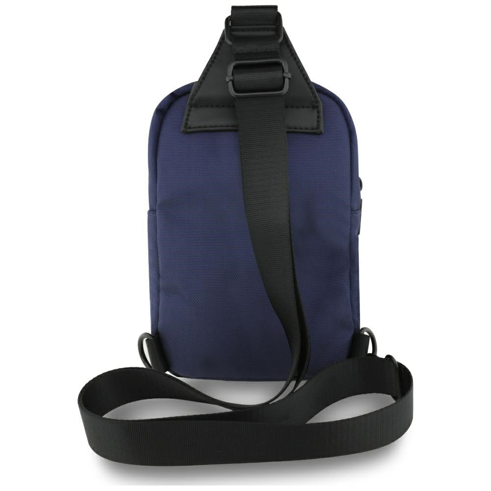 BMW Nylon Pocket & Metal Logo Crossbody Phone Bag - Navy Blue