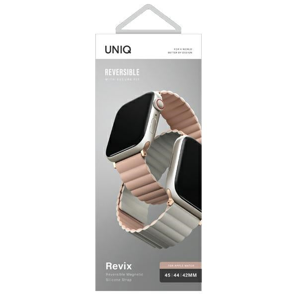 Uniq Revix magnetrem til Apple Watch 42 / 44 / 45 / 49 mm - Pink og hvid