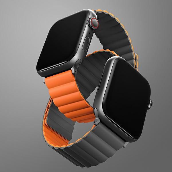 Uniq Revix magnetrem til Apple Watch 42 / 44 / 45 / 49 mm - sort og orange