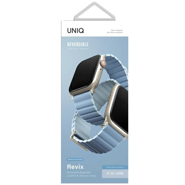 Uniq Revix Premium Magnetic Strap til Apple Watch 38/40/41mm - Blå og hvid