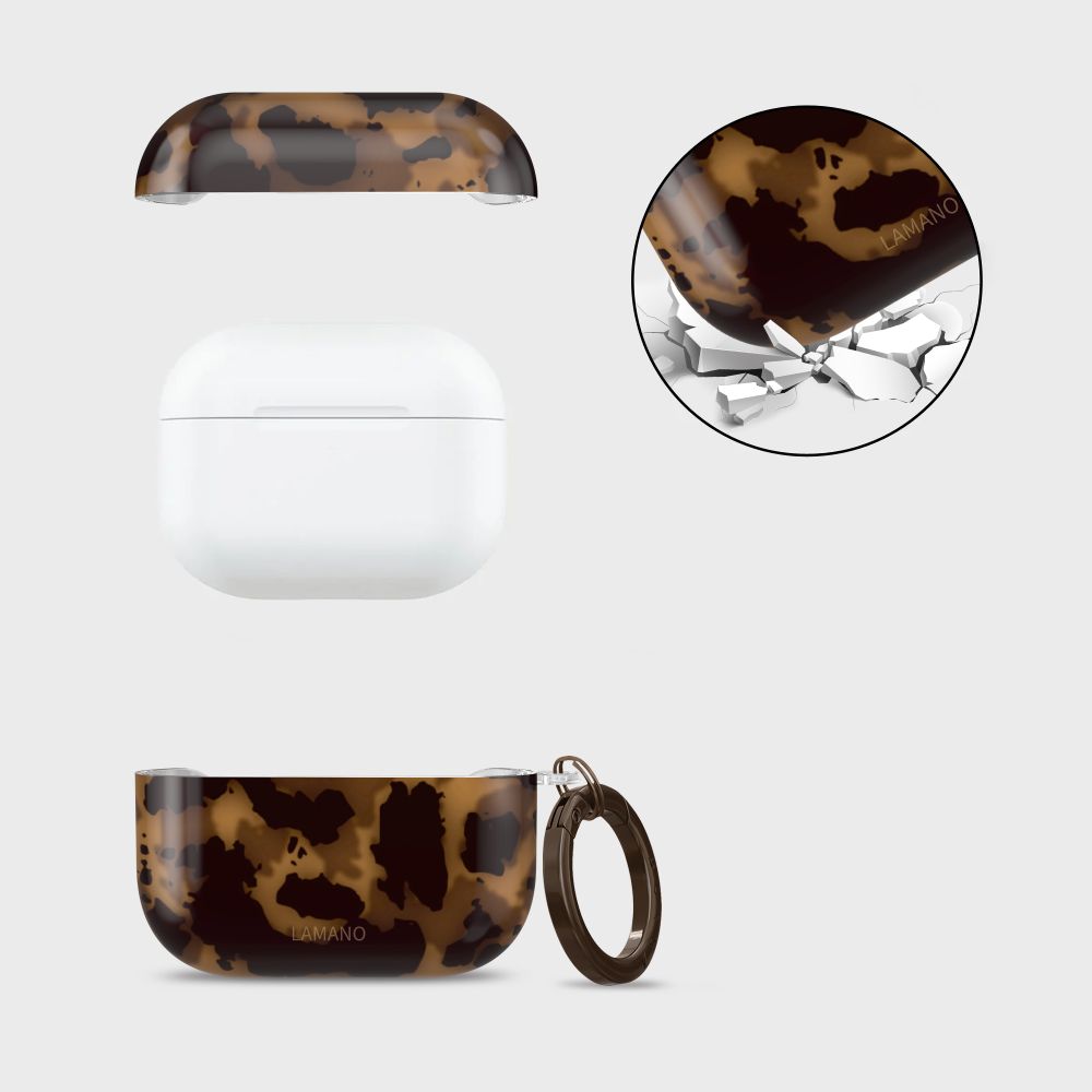 Tech-Protect Lamano-kasse til AirPods Pro 1 / 2 - sort og brun