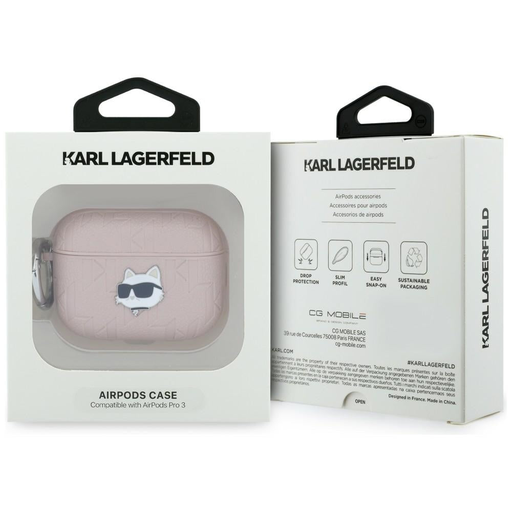 Karl Lagerfeld Monogram Choupette Head Case til AirPods Pro 3 - Pink