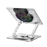 Wozinsky WDCX-X16-AS CoolBase RGB 360° cooling stand for laptop and tablet - silver