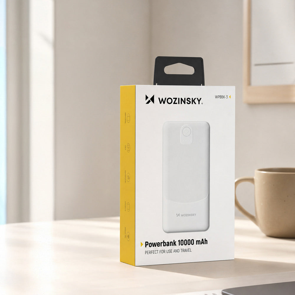Powerbank Wozinsky Wpower WPBBK-3 10000 mAh 10W 2x USB-A 2A - hvid