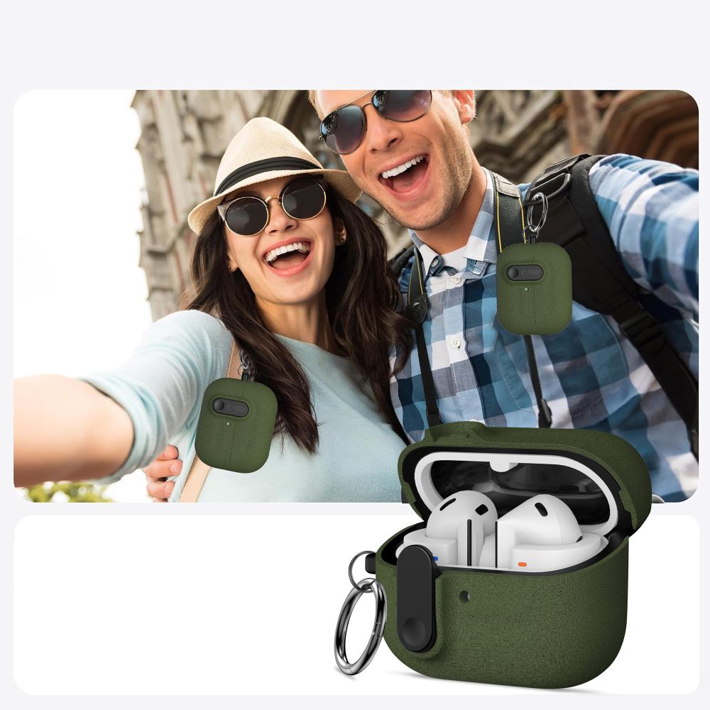 Tech-Protect Slim Hook Case til Samsung Galaxy Buds 3 / 3 FE / 3 Pro - Grøn