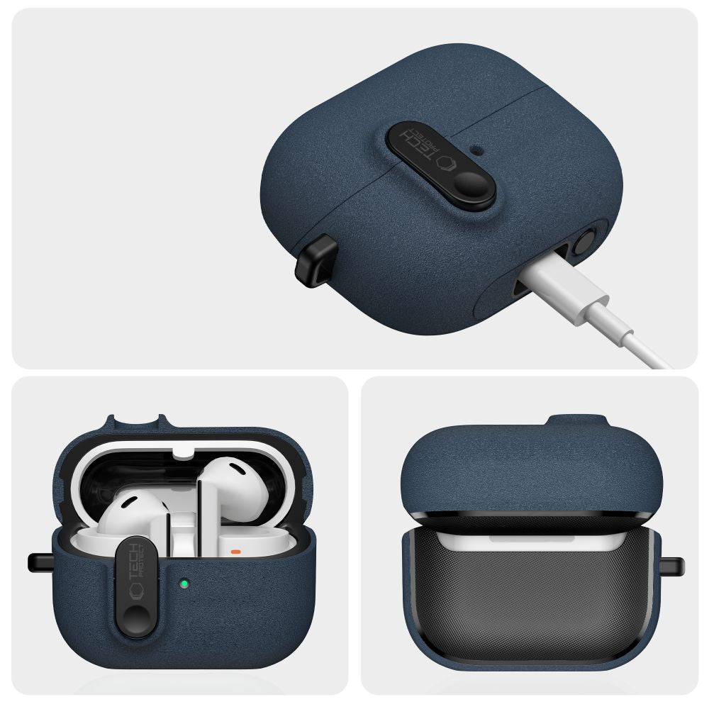 Tech-Protect Slim Hook Case til Samsung Galaxy Buds 3 / 3 FE / 3 Pro - Navy Blue