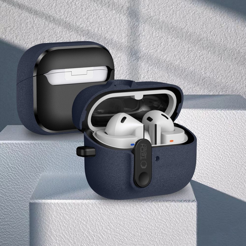 Tech-Protect Slim Hook Case til Samsung Galaxy Buds 3 / 3 FE / 3 Pro - Navy Blue