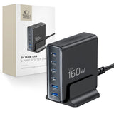 Tech-Protect DC160W-GAN 6-port 160W vægoplader - sort