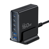 Tech-Protect DC160W-GAN 6-port 160W vægoplader - sort