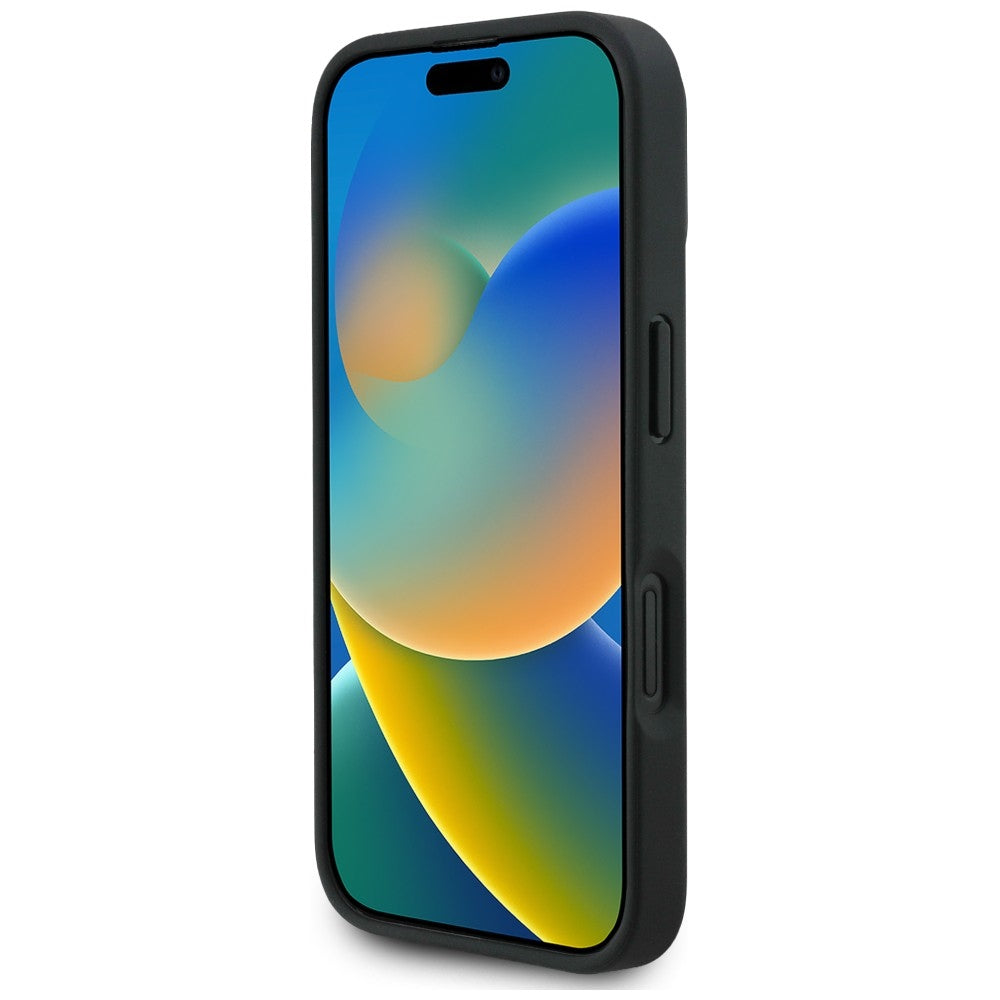 Karl Lagerfeld Grained Pattern & Logo MagSafe Case til iPhone 16 - sort