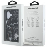 Karl Lagerfeld Grained Pattern & Logo MagSafe Case til iPhone 16 - sort