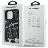 Karl Lagerfeld Grained Pattern & Logo MagSafe Case til iPhone 16 Pro - sort