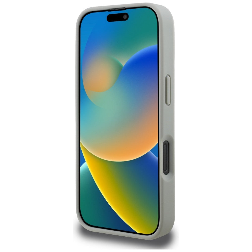 Karl Lagerfeld Grained Pattern & Logo MagSafe Case til iPhone 16 Pro Max - Grå