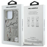 Karl Lagerfeld Grained Pattern & Logo MagSafe Case til iPhone 16 Pro Max - Grå