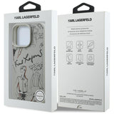 Karl Lagerfeld Grained Pattern & Logo MagSafe Case til iPhone 16 Pro - Grå