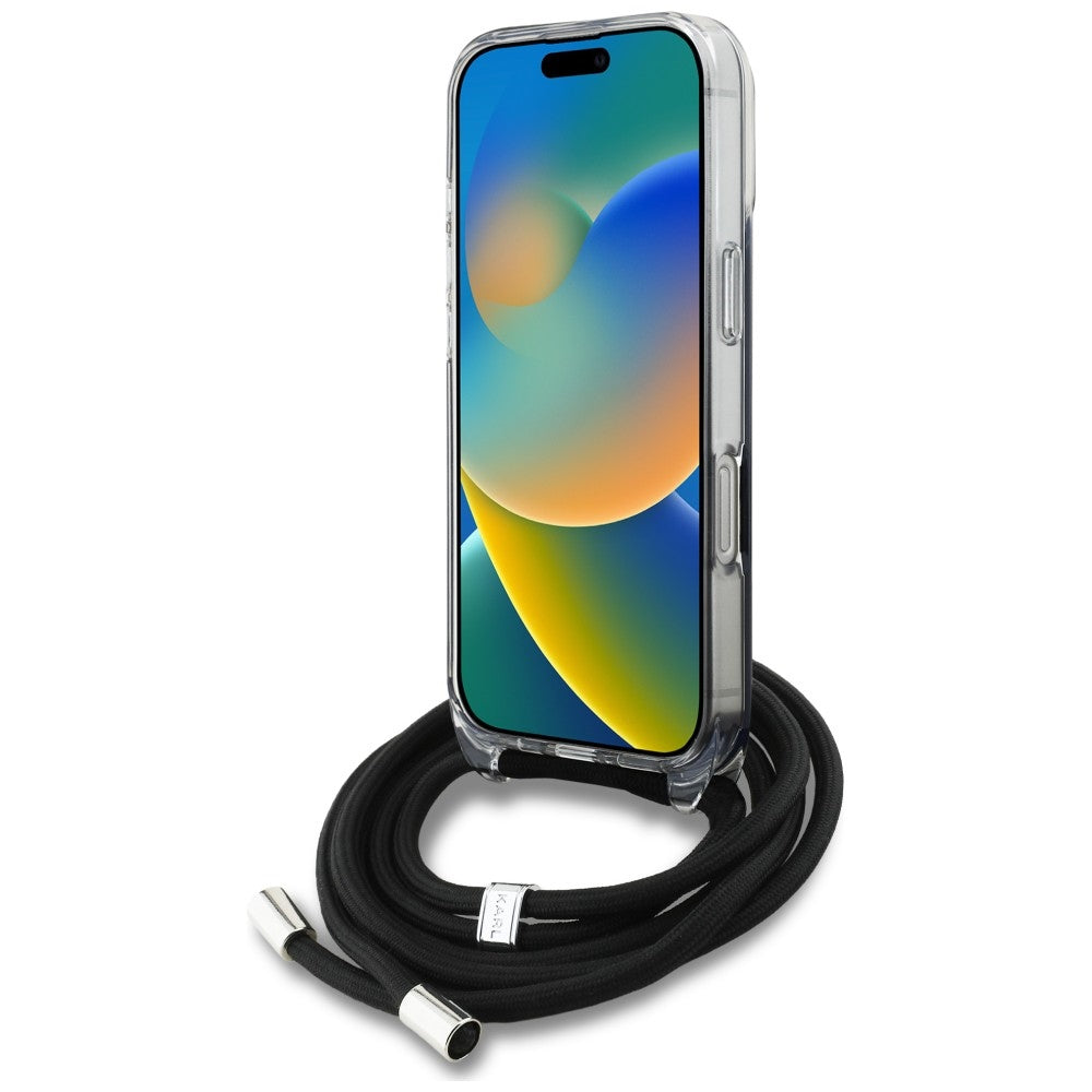 Karl Lagerfeld IML Crossbody Karl&Choupette Head Case til iPhone 16 Pro - sort