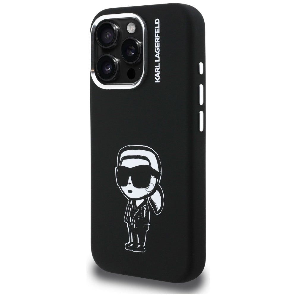 Karl Lagerfeld Silicone Karl Sketch MagSafe Case til iPhone 16 Pro - sort