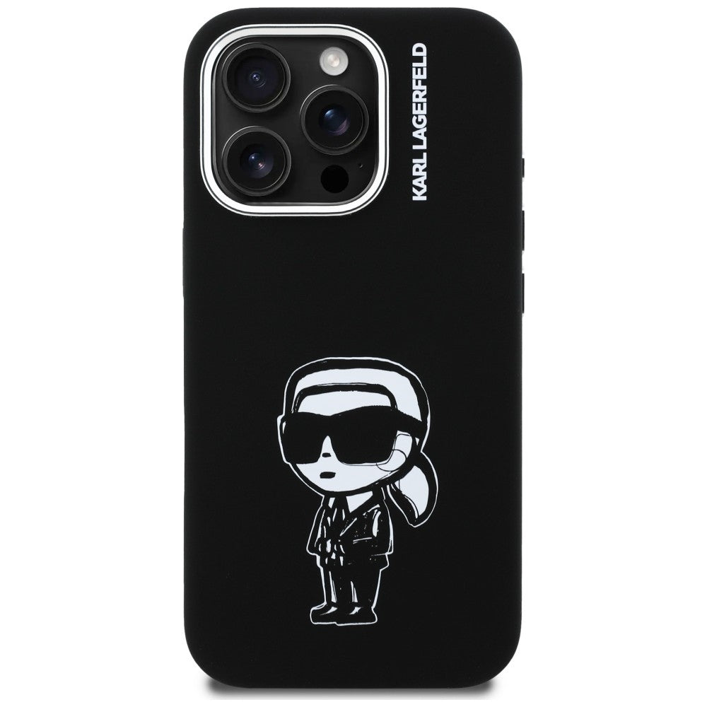 Karl Lagerfeld Silicone Karl Sketch MagSafe Case til iPhone 16 Pro - sort