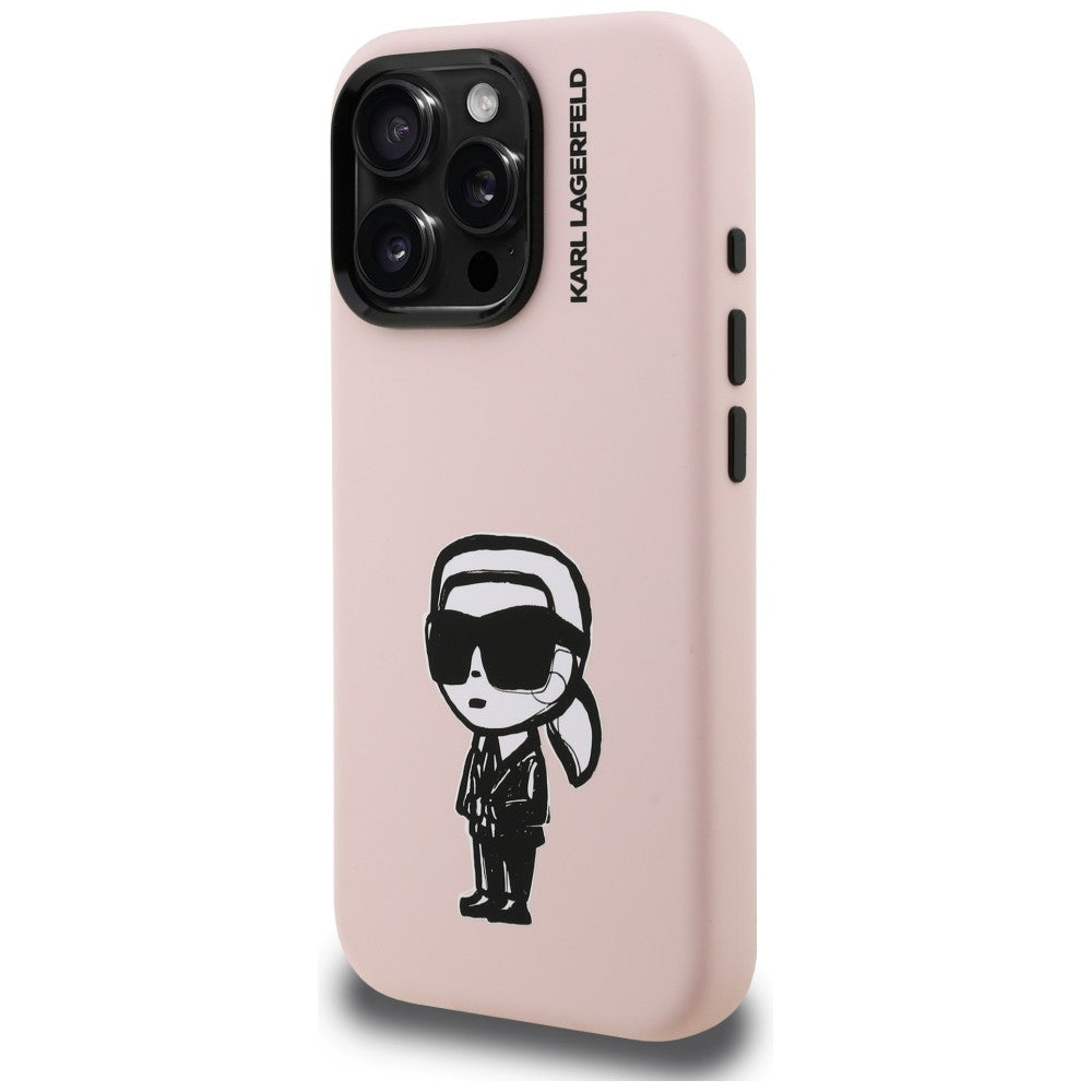 Karl Lagerfeld Silicone Karl Sketch MagSafe Case til iPhone 16 Pro Max - Pink