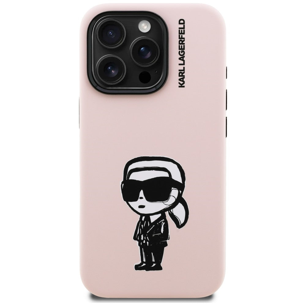 Karl Lagerfeld Silicone Karl Sketch MagSafe Case til iPhone 16 Pro - Pink