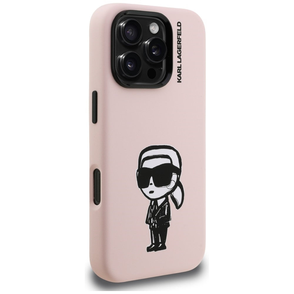 Karl Lagerfeld Silicone Karl Sketch MagSafe Case til iPhone 16 Pro - Pink