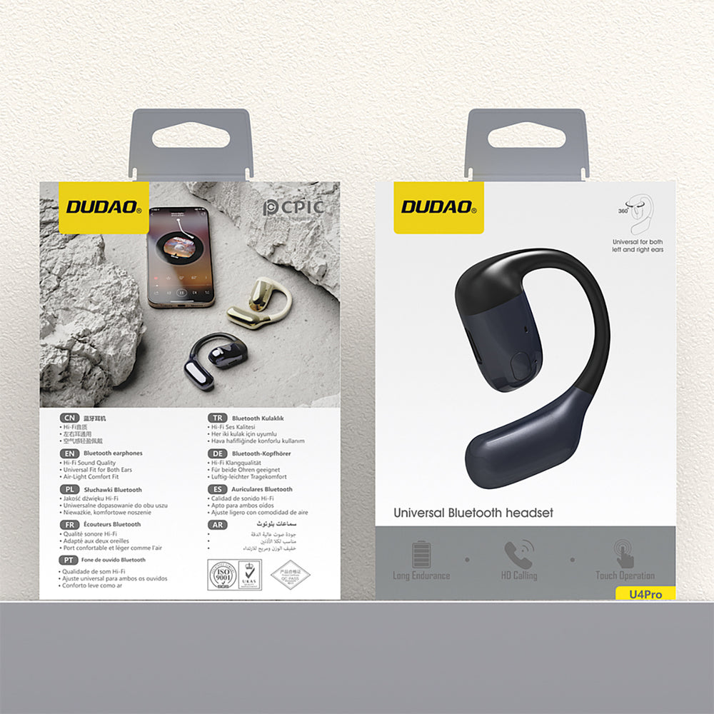 Dudao U4Pro Bluetooth Over-Ear Headphone, Universal for begge ører - sort