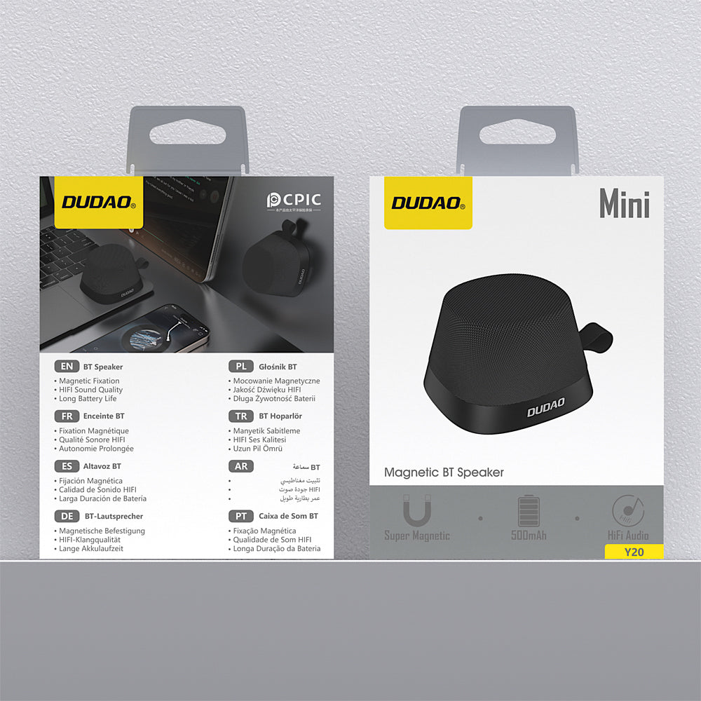 Dudao Y20 trådløse højttaler med magnetisk Mount Bluetooth 5.3 - sort