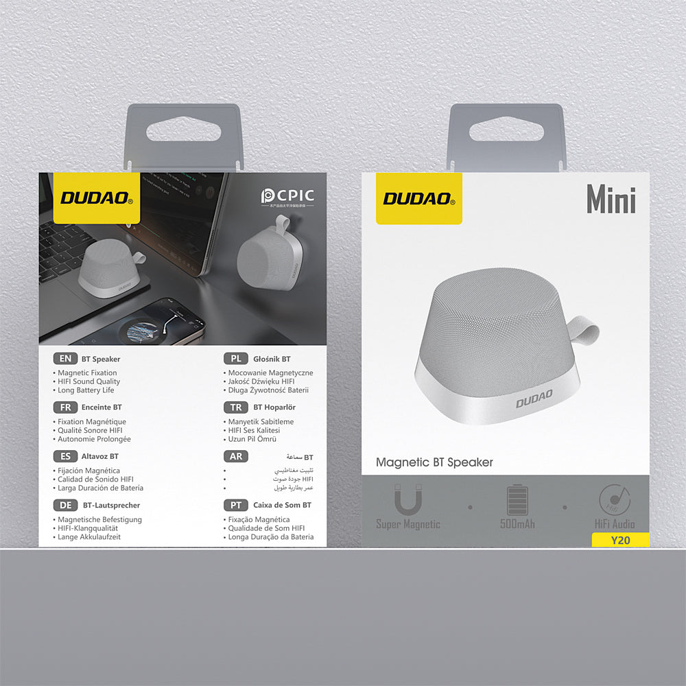 Dudao Y20 trådløse højttaler med magnetisk Mount Bluetooth 5.3 - Silver