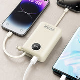 Dudao K14+ Powerbank 20000mAh 22,5W USB-C / USB-A / Indbygget Lightning og USB-C Kabler - Hvid