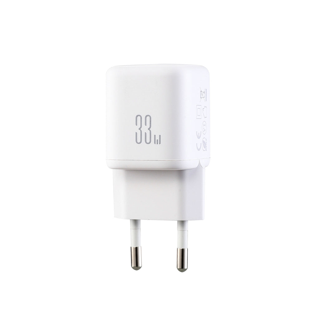 Joyroom JR-TG7 33W USB-A + USB-C Wall Charger med 60W USB-C til USB-C 1m Kabel - Hvid