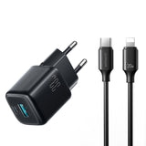 Joyroom JR-TG7 33W USB-A + USB-C vægoplader med 30W USB-C - Lightning 1m kabel - sort