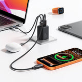 Joyroom JR-TO1 GaN 45 USB-C Lightning USB-A Wall Charger - sort