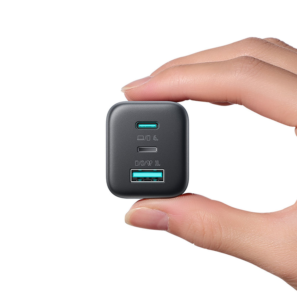 Joyroom JR-TO1 GaN 45 USB-C Lightning USB-A Wall Charger - sort