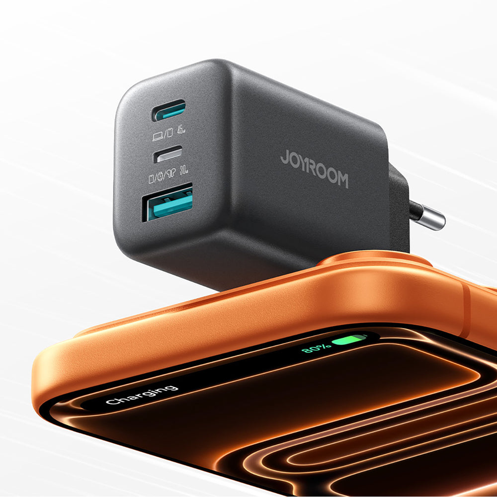 Joyroom JR-TO1 GaN 45 USB-C Lightning USB-A Wall Charger - sort