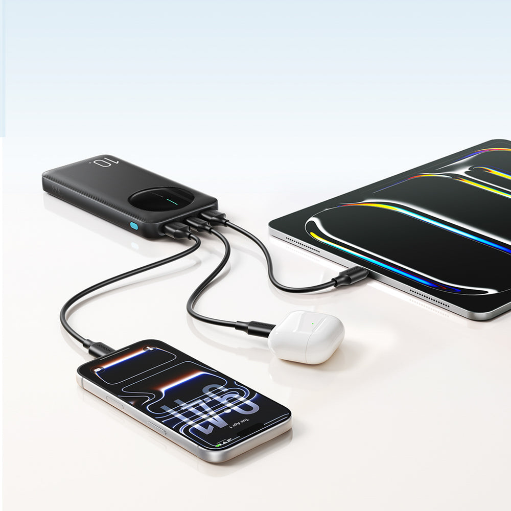 Joyroom JR-PBF12 Pro Powerbank 22.5W 10000mAh med Digital Display 2x USB-A 1x USB-C - sort