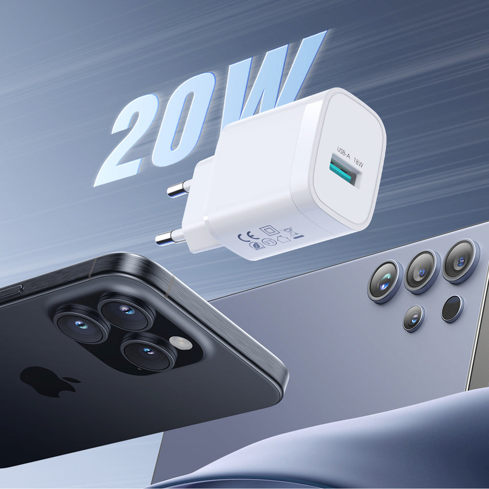 Joyroom JR-TF4 18W USB-A Wall Charger - hvid