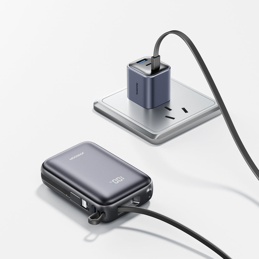 Joyroom JR-PBF29 20000mAh 22.5W Powerbank med dobbelt kabel - sort