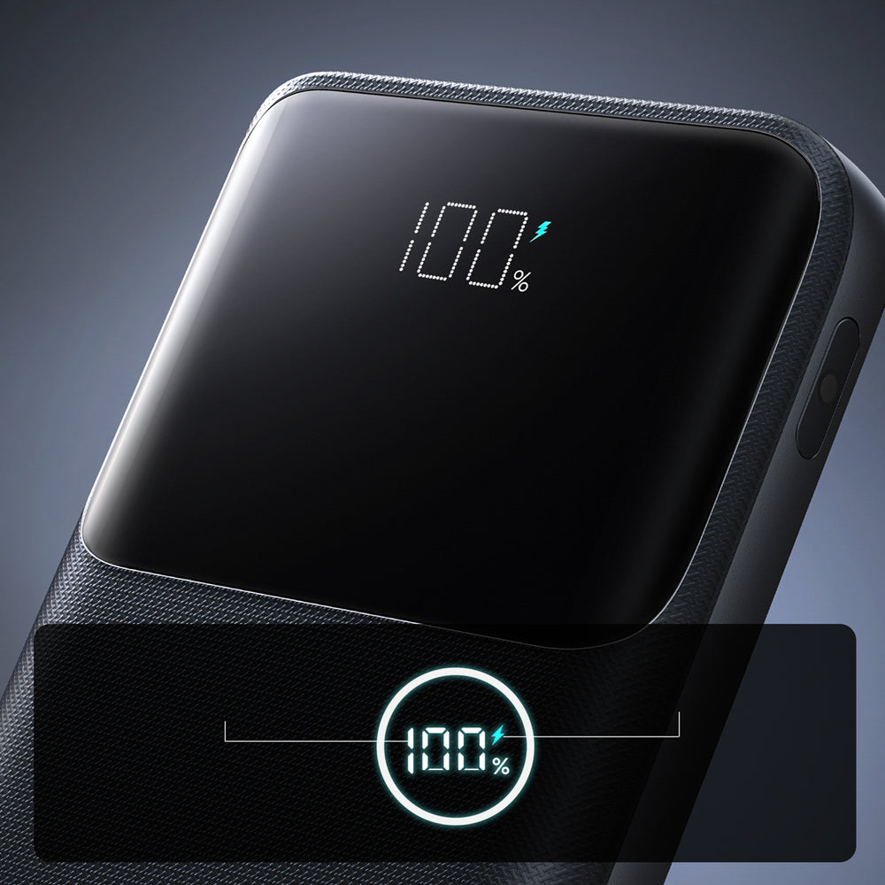Joyroom JR-QP191 Star Series Mini 10000mAh 22.5W Powerbank med digital skærm - sort