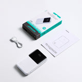 Joyroom JR-QP191 Star Series Mini 10000mAh 22.5W Powerbank med digital skærm - hvid