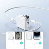 Joyroom JR-PBF27 Pro 10000mAh 30W Power Bank med indbygget USB-C-kabel og ekstra tovejs USB-C til Lightning-kabel - hvid
