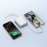 Joyroom JR-PBF27 Pro 10000mAh 30W Power Bank med indbygget USB-C-kabel og ekstra tovejs USB-C til Lightning-kabel - hvid