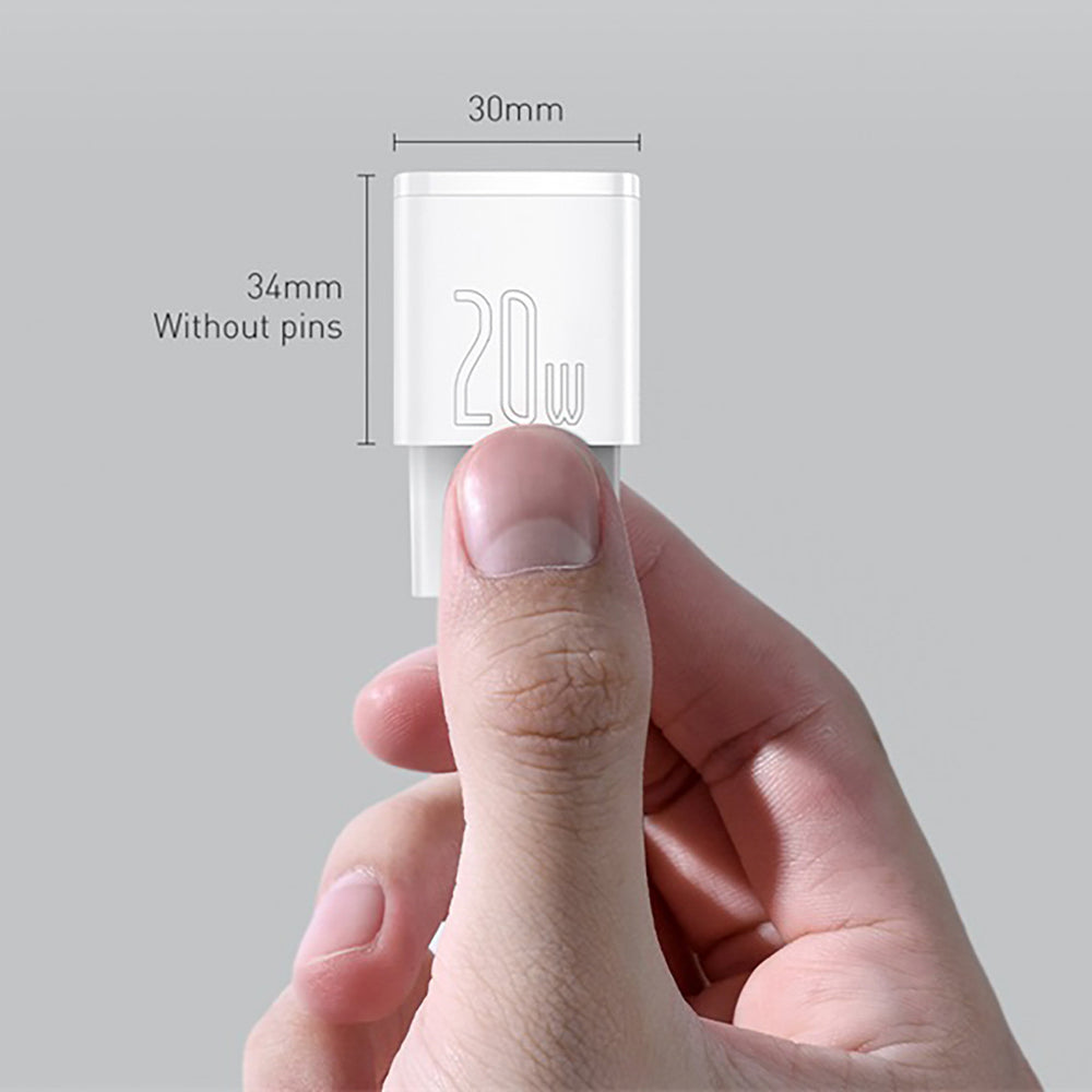 Baseus Cube 20W PD USB-C Wall Charger - White