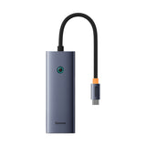 Baseus UltraJoy Series 6 in 1 Hub USB-C to 1 x HDMI4K@60Hz + 4 x USB-A 3.0 + 1 x USB-C PD - gray