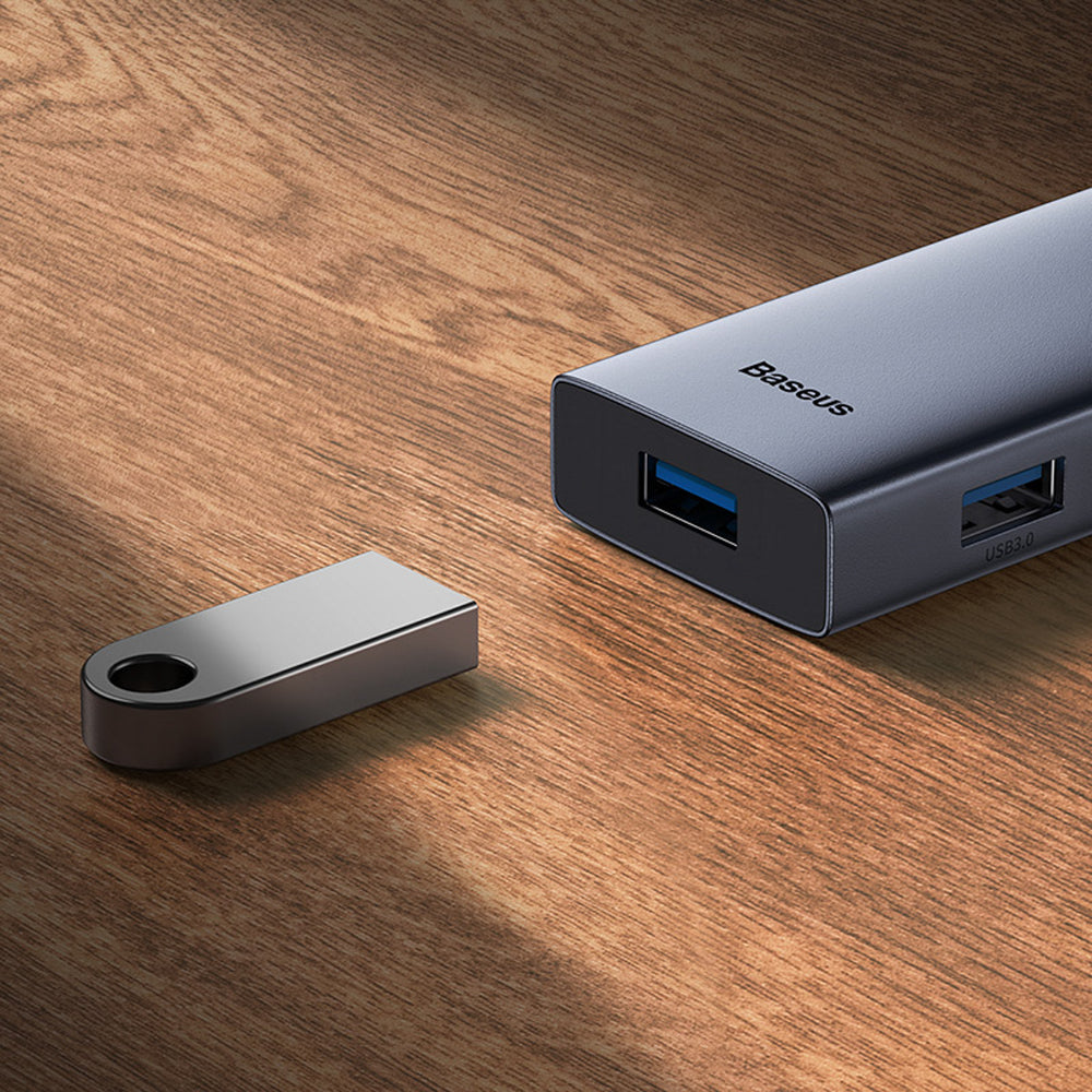 Baseus UltraJoy Series 6 in 1 Hub USB-C to 1 x HDMI4K@60Hz + 4 x USB-A 3.0 + 1 x USB-C PD - gray