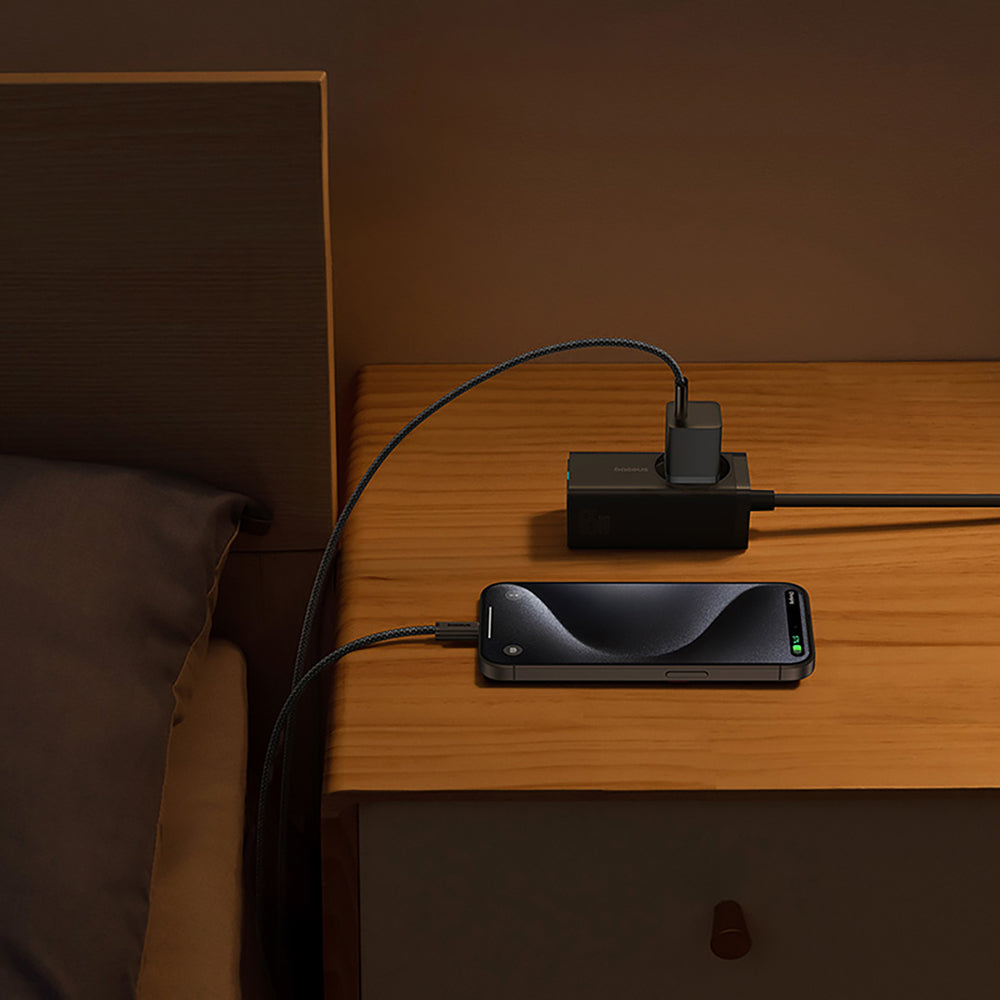 Baseus GaN5 30W Wall Charger with 100W USB-C to USB-C Cable - Black
