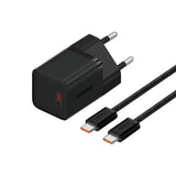 Baseus GaN5 30W Wall Charger with 100W USB-C to USB-C Cable - Black
