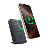 Baseus Nomos 10000mAh 30W Qi2 Power Bank with MagSafe Compatible Stand with Built-in USB-C Cable - Black
