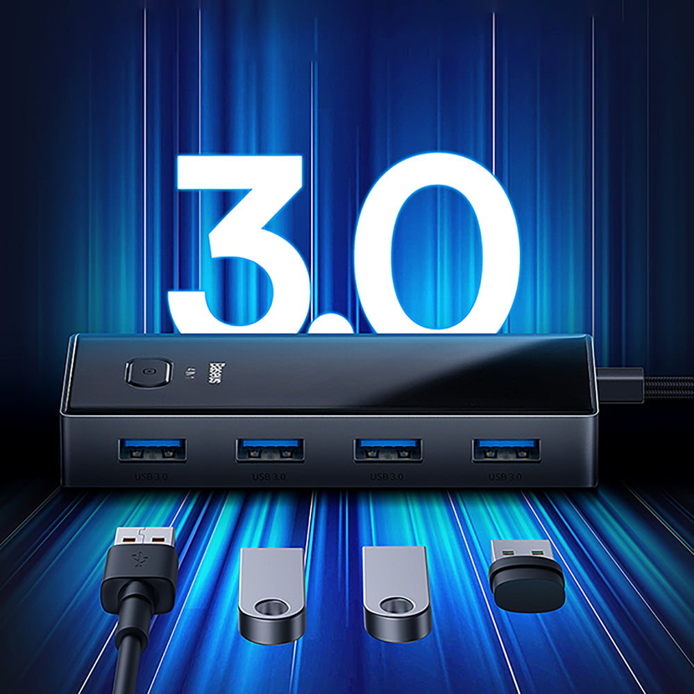 Baseus PioneerJoy 4xUSB-A 3.0 USB-C Hub - Gray